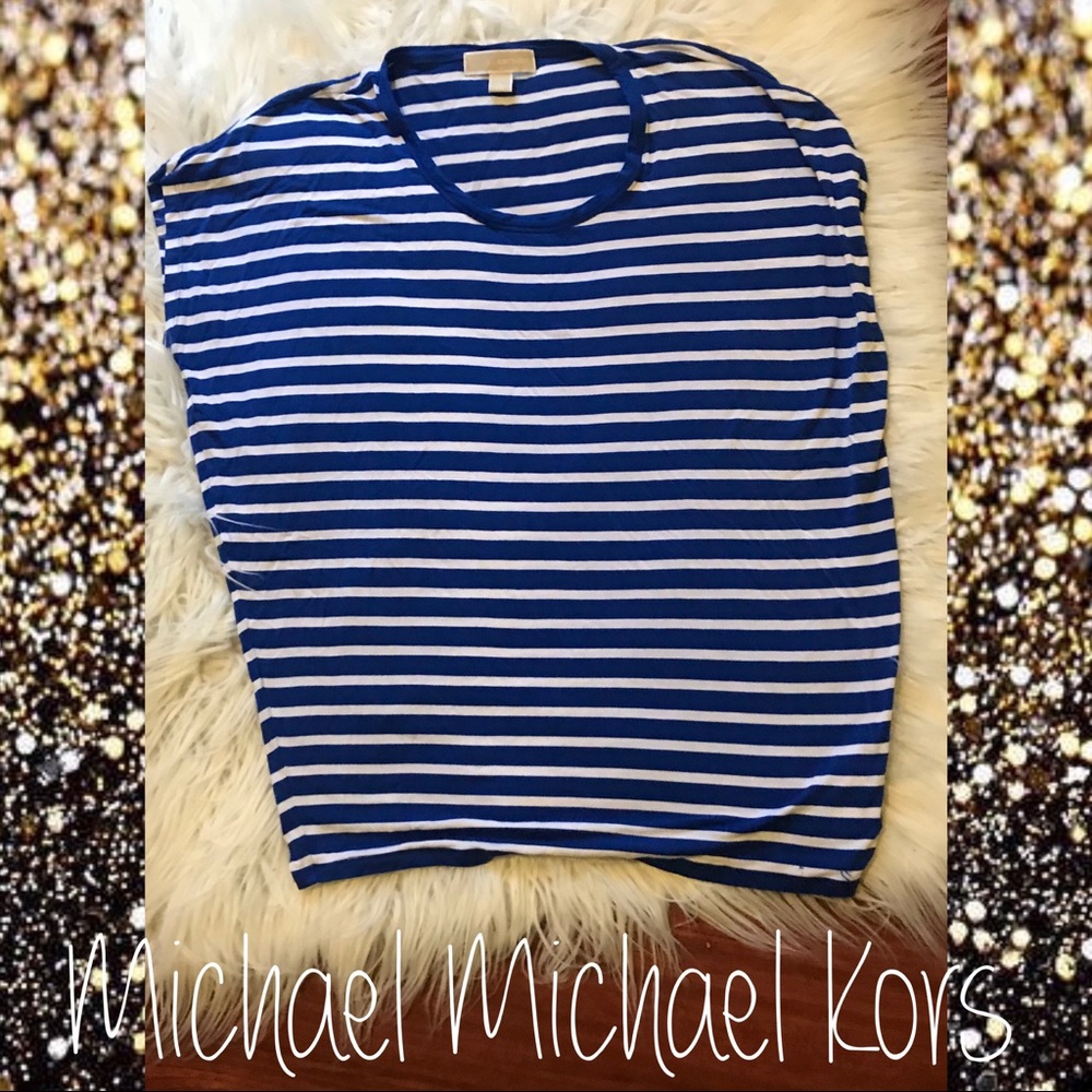 Michael Michael Kors Blue & White Stripe Tee